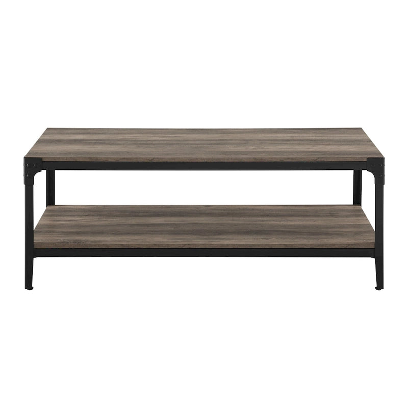 Mesa de centro de hierro angular de 46 pulgadas