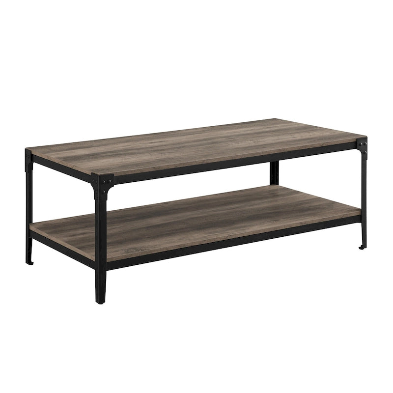 Mesa de centro de hierro angular de 46 pulgadas