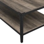 Mesa de centro de hierro angular de 46 pulgadas