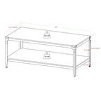 Mesa de centro de hierro angular de 46 pulgadas