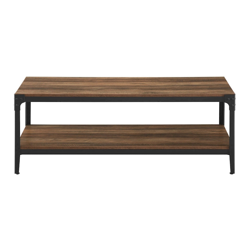 Mesa de centro de hierro angular de 46 pulgadas