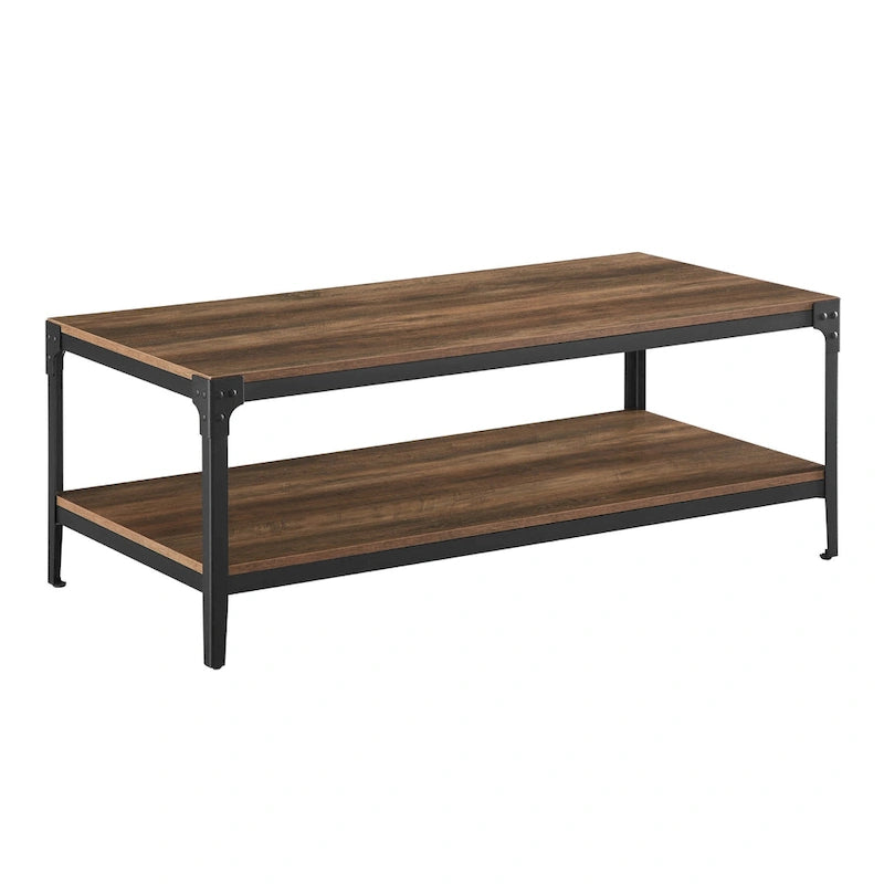 Mesa de centro de hierro angular de 46 pulgadas