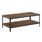 Mesa de centro de hierro angular de 46 pulgadas