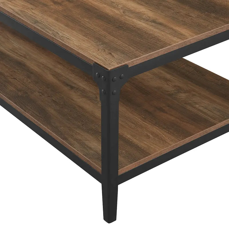 Mesa de centro de hierro angular de 46 pulgadas