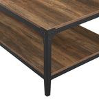 Mesa de centro de hierro angular de 46 pulgadas