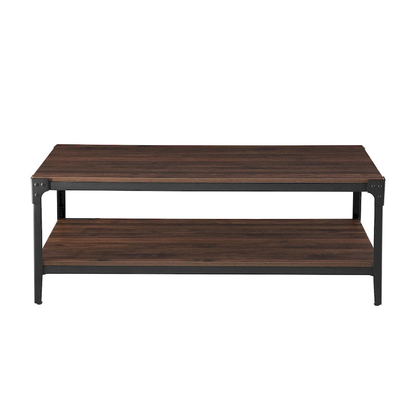Mesa de centro de hierro angular de 46 pulgadas