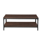 Mesa de centro de hierro angular de 46 pulgadas