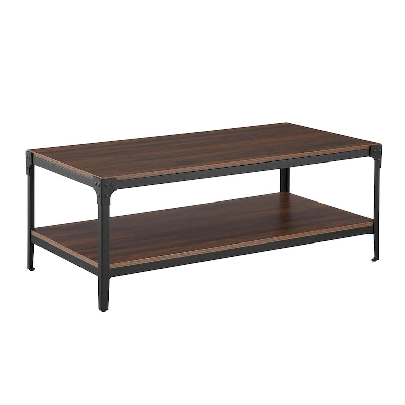 Mesa de centro de hierro angular de 46 pulgadas
