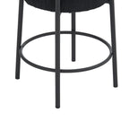 Taburetes de bar negros modernos de 20 pulgadas con patas resistentes de soporte de metal (juego de 2)