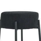 Taburetes de bar negros modernos de 20 pulgadas con patas resistentes de soporte de metal (juego de 2)