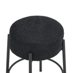 Taburetes de bar negros modernos de 20 pulgadas con patas resistentes de soporte de metal (juego de 2)