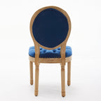 Sillas de Comedor Antiguas con Estructura de Madera Maciza, con Decoración de Hebillas Cosidas a Mano y Tapizado de Terciopelo con Tachuelas, Juego de 2