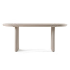 Mesa de comedor ovalada de cemento sintético gris moderno