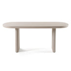 Mesa de comedor ovalada de cemento sintético gris moderno