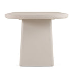 Mesa de comedor ovalada de cemento sintético gris moderno