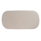 Mesa de comedor ovalada de cemento sintético gris moderno