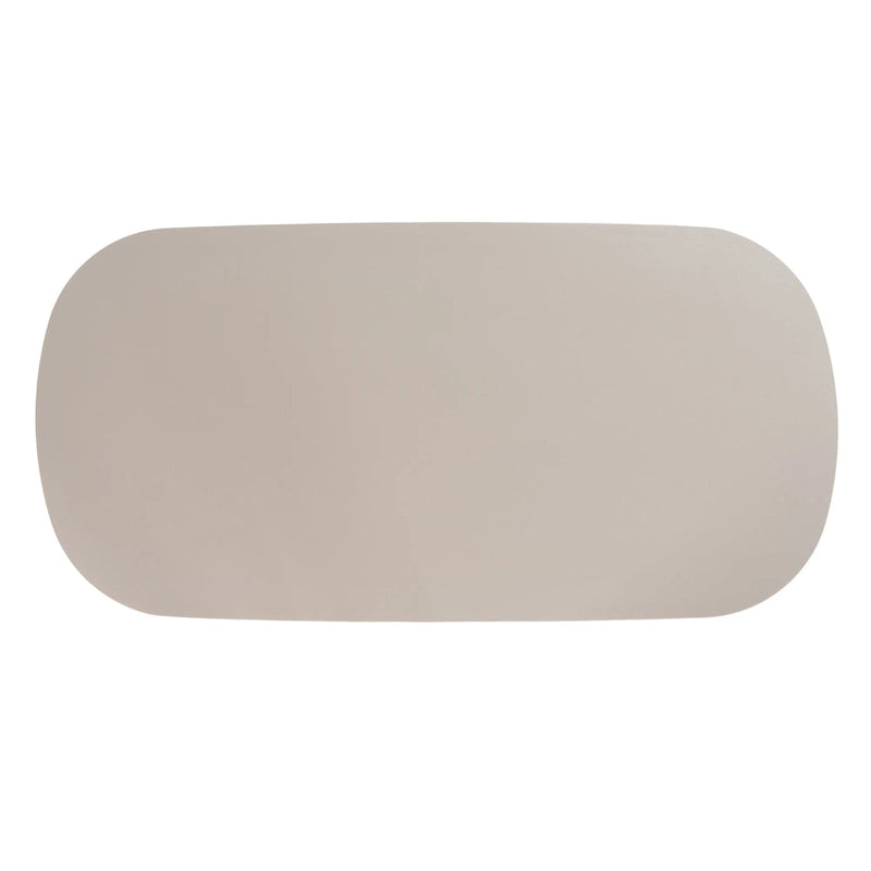 Mesa de comedor ovalada de cemento sintético gris moderno