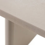 Mesa de comedor ovalada de cemento sintético gris moderno