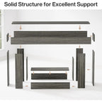 Mesa de entrada rústica de 2 niveles, mesa consola de 160 cm, mesa de sofá estrecha
