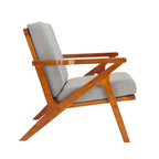 Sillón decorativo de tela con estructura de madera de caucho y cojines extraíbles