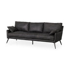 Sofá de cuero genuino marrón - 82.0L x 33.0W x 32.3H