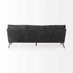 Sofá de cuero genuino marrón - 82.0L x 33.0W x 32.3H