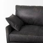 Sofá de cuero genuino marrón - 82.0L x 33.0W x 32.3H