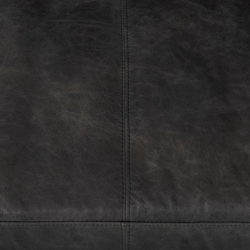 Sofá de cuero genuino marrón - 82.0L x 33.0W x 32.3H