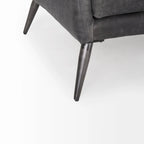 Sofá de cuero genuino marrón - 82.0L x 33.0W x 32.3H