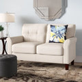 Loveseat de 54.5 de Lino con Brazos Acampanados