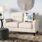 Loveseat de 54.5 de Lino con Brazos Acampanados