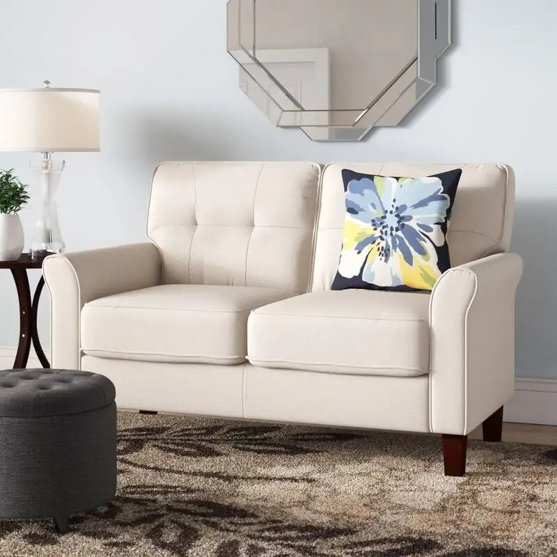 Loveseat de 54.5 de Lino con Brazos Acampanados