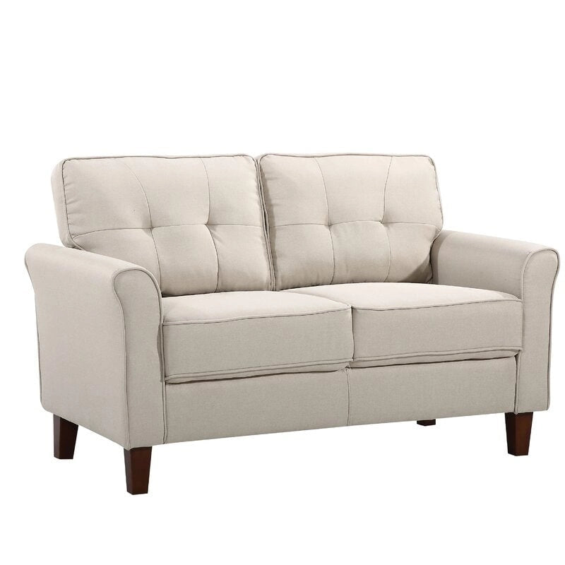 Loveseat de 54.5 de Lino con Brazos Acampanados