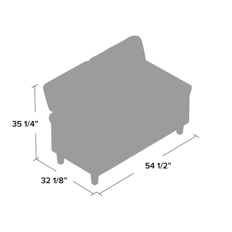 Loveseat de 54.5 de Lino con Brazos Acampanados