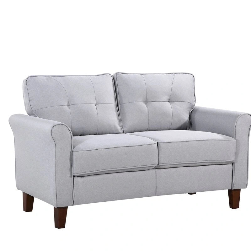 Loveseat de 54.5 de Lino con Brazos Acampanados