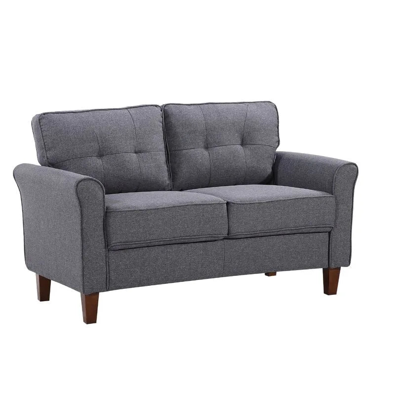 Loveseat de 54.5 de Lino con Brazos Acampanados