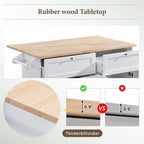 Juego de isla de cocina con extensión plegable y 2 asientos