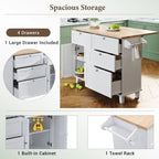 Juego de isla de cocina con extensión plegable y 2 asientos