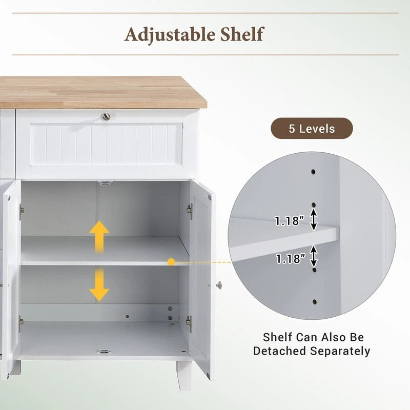 Juego de isla de cocina con extensión plegable y 2 asientos