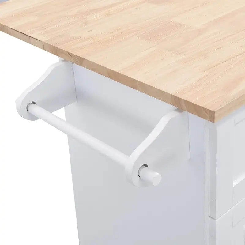 Juego de isla de cocina con extensión plegable y 2 asientos