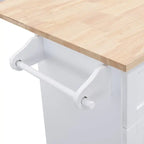 Juego de isla de cocina con extensión plegable y 2 asientos