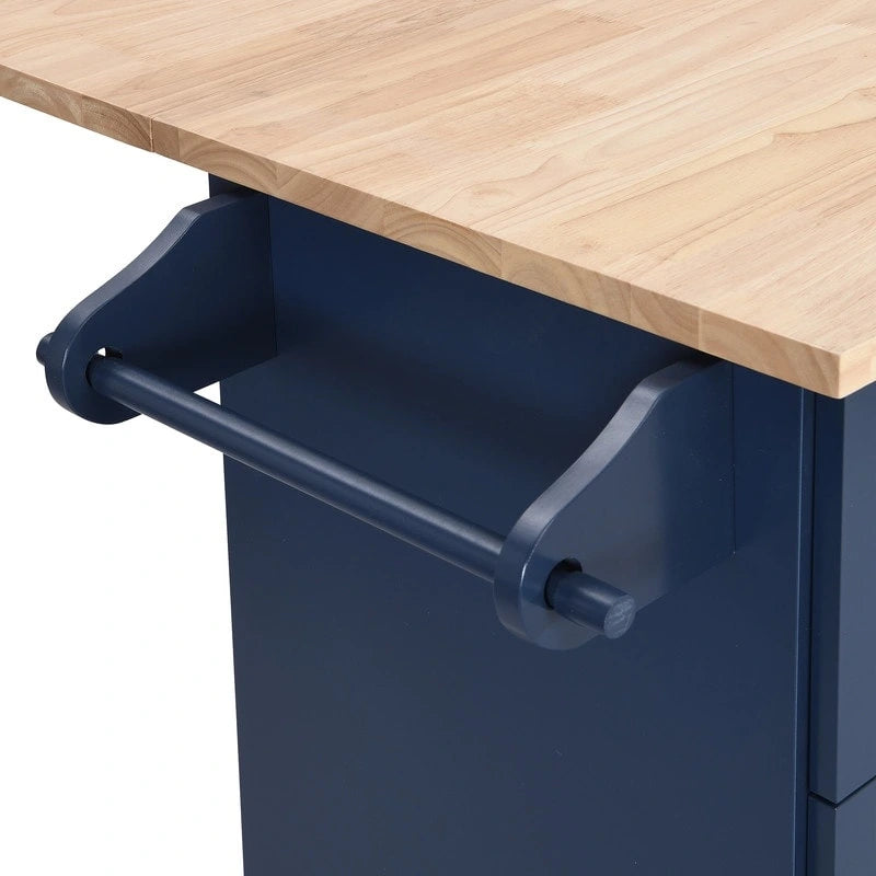 Juego de isla de cocina con extensión plegable y 2 asientos