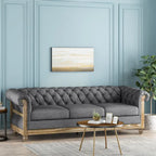 Sofá Chesterfield Saragus con ribete de cabeza de clavo - 85.50 L x 33.25 An. x 28.50 Al.