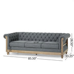 Sofá Chesterfield Saragus con ribete de cabeza de clavo - 85.50 L x 33.25 An. x 28.50 Al.