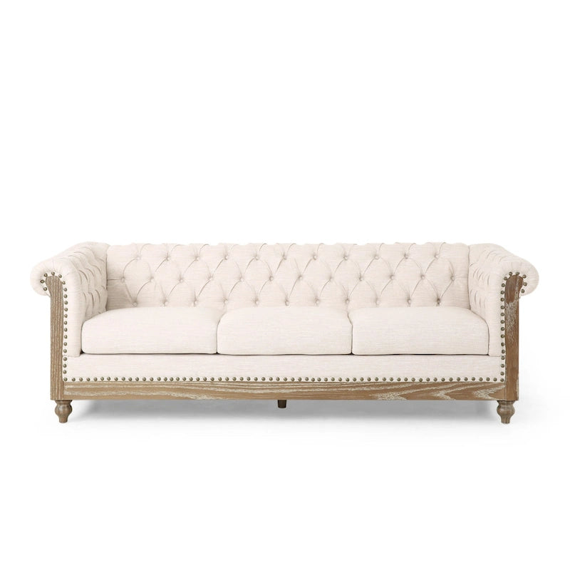 Sofá Chesterfield Saragus con ribete de cabeza de clavo - 85.50 L x 33.25 An. x 28.50 Al.