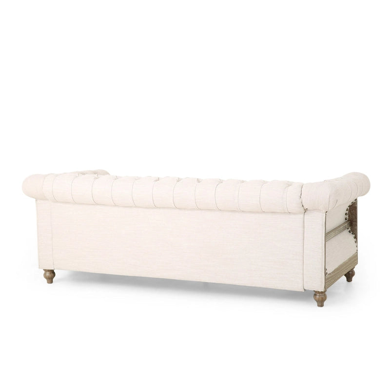 Sofá Chesterfield Saragus con ribete de cabeza de clavo - 85.50 L x 33.25 An. x 28.50 Al.
