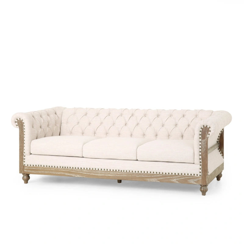 Sofá Chesterfield Saragus con ribete de cabeza de clavo - 85.50 L x 33.25 An. x 28.50 Al.