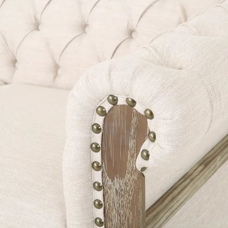 Sofá Chesterfield Saragus con ribete de cabeza de clavo - 85.50 L x 33.25 An. x 28.50 Al.