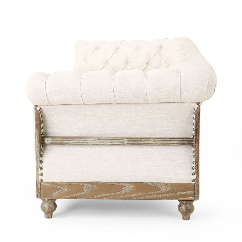 Sofá Chesterfield Saragus con ribete de cabeza de clavo - 85.50 L x 33.25 An. x 28.50 Al.