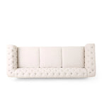 Sofá Chesterfield Saragus con ribete de cabeza de clavo - 85.50 L x 33.25 An. x 28.50 Al.